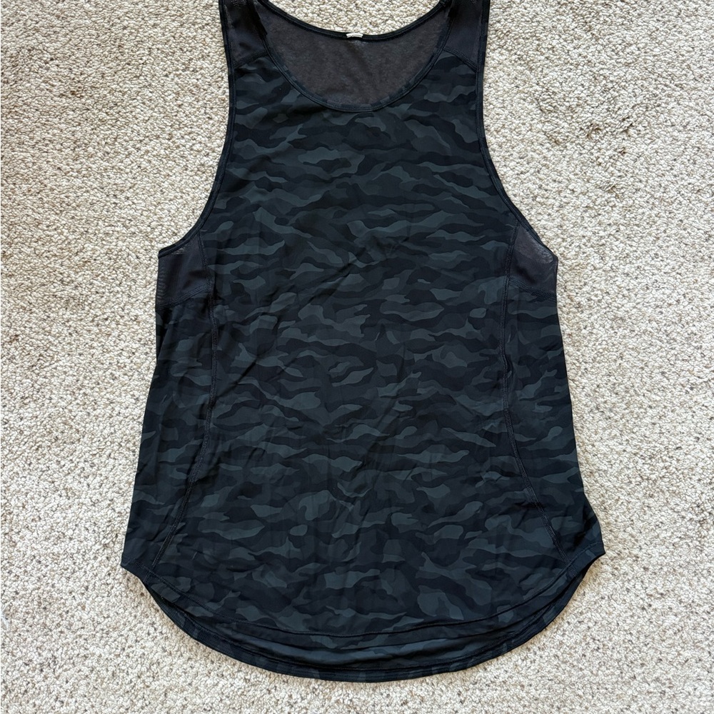 Lululemon Athletica Black Camouflage Tank Top